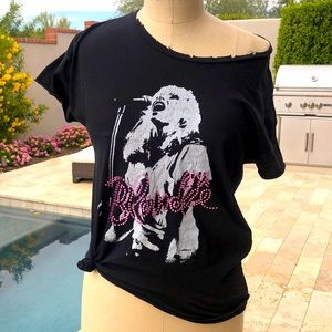 Concert T shirt-  Blondie!  Adorned with cute pink crystals.